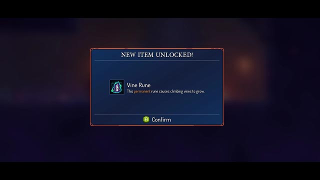 Dead Cells screenshot declaring a new item has been obtained, the Vine Rune