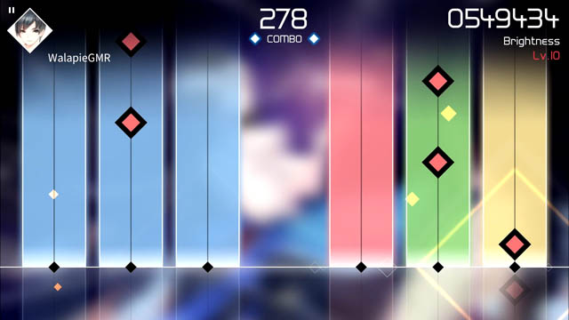 Voez screenshot of the colorful music track
