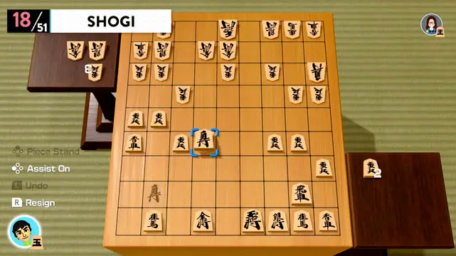 A shogi board with shogi tokens placed on it