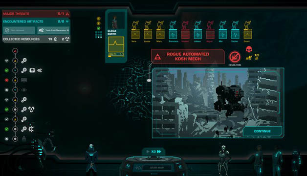 A screen of of commands from the game Crying SUns