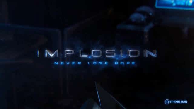 Implosion logo on a dark screen