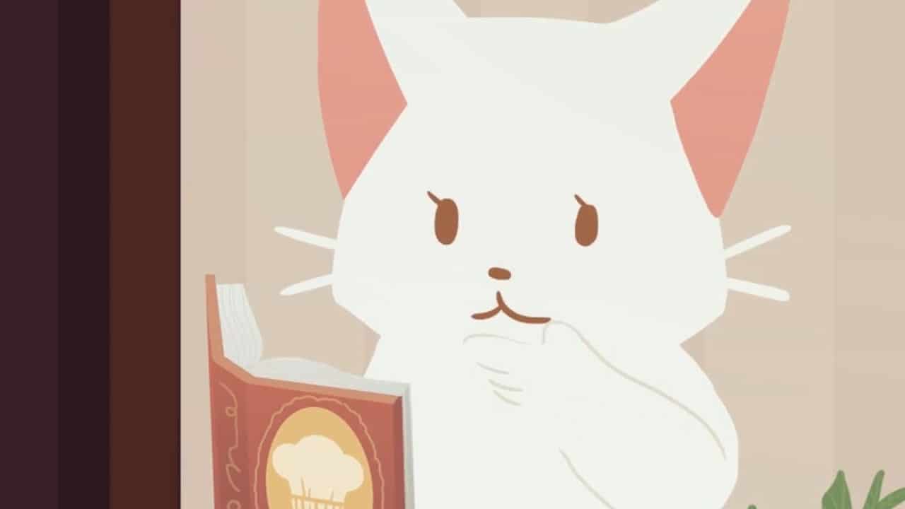A 2D cat reading a book; Inbento screenshot