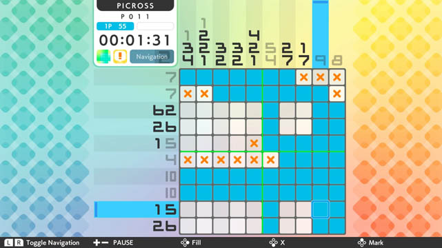 A picross game board; Picross S screenshot