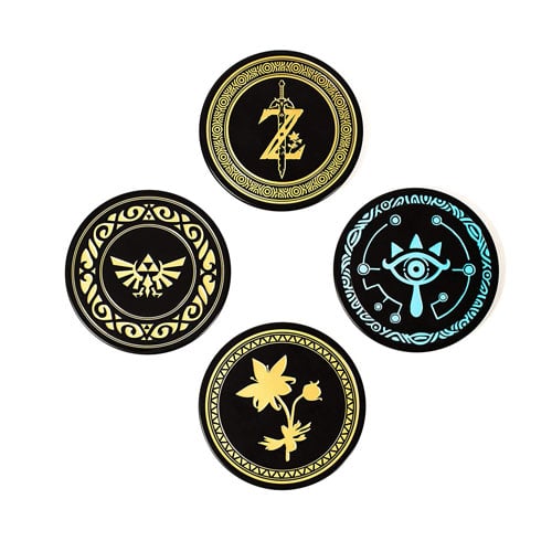 Four Zelda themed coasters