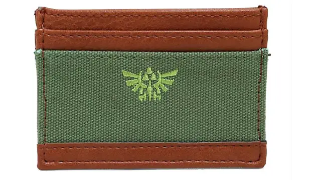 A wallet with a Zelda logo on it