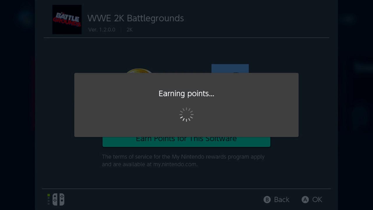 Gray screen loading and checking if gold points has been earned from physical switch game