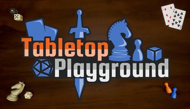 The Tabletop Playground logo with cards, dice, and chess pieces around it