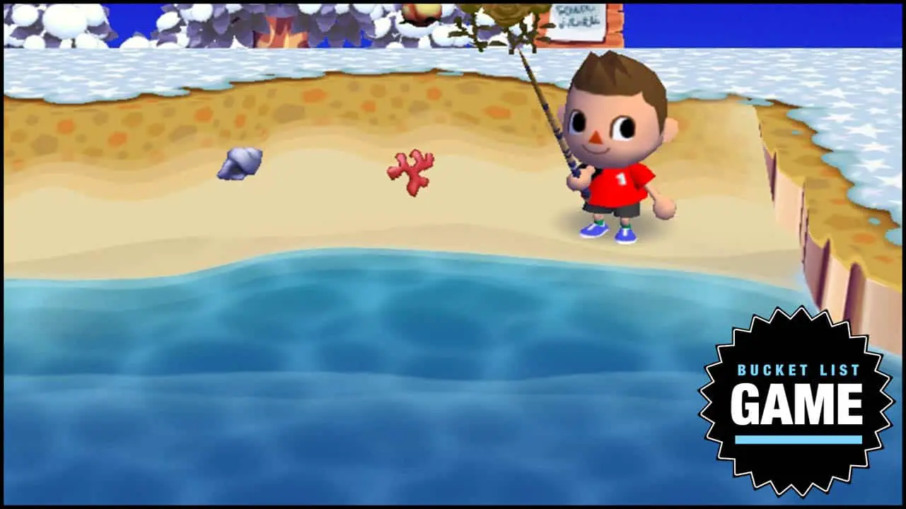 A happy boy fishing in blue water