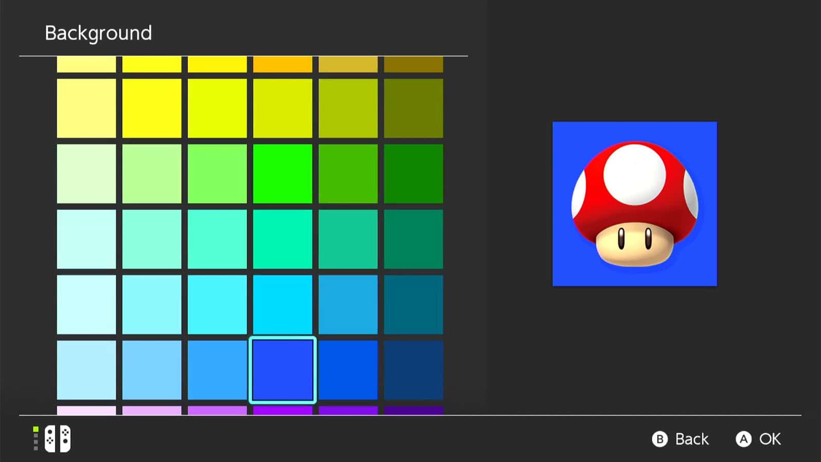 A color selection for Nintendo Switch profile icons
