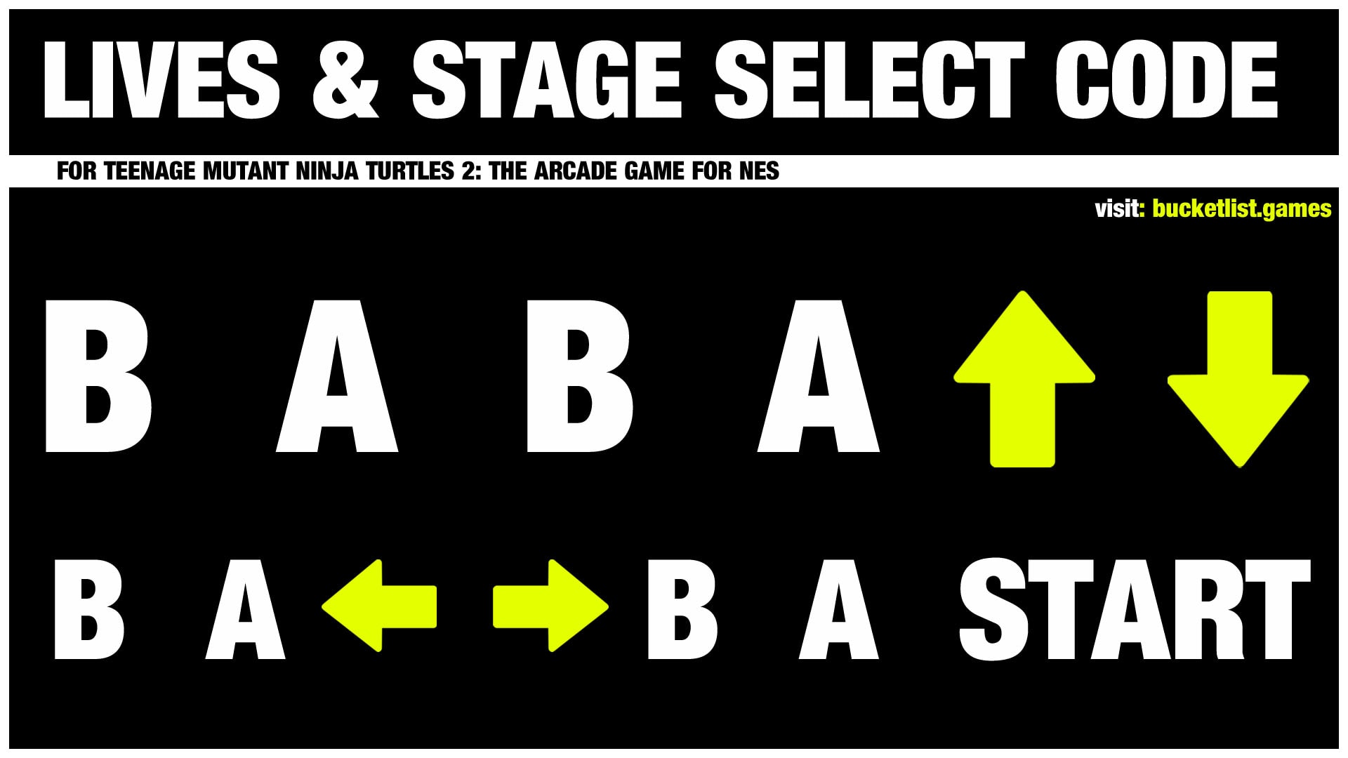 Stage Select and Extra lives code text on black background