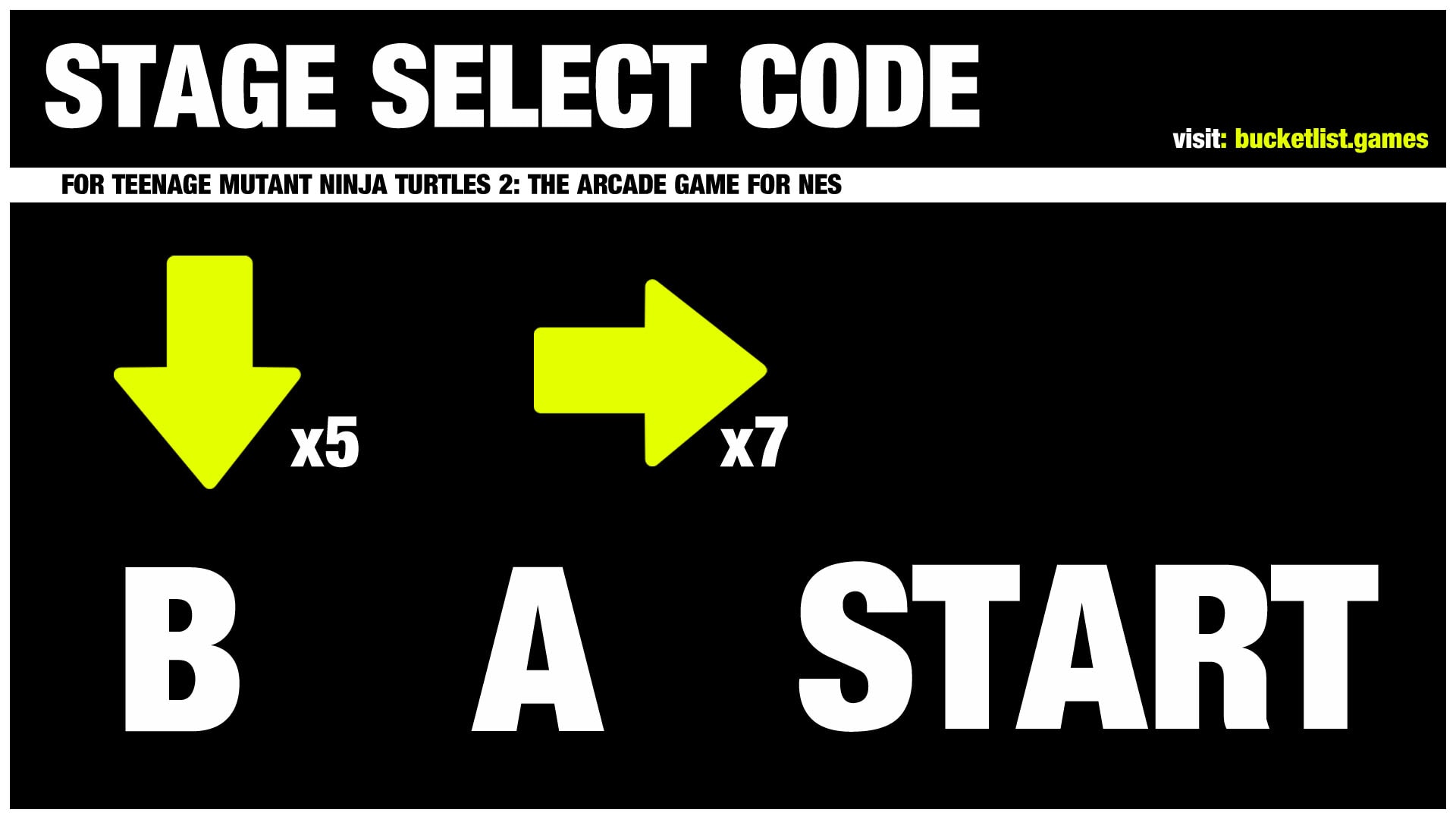 Stage Select code text on black background
