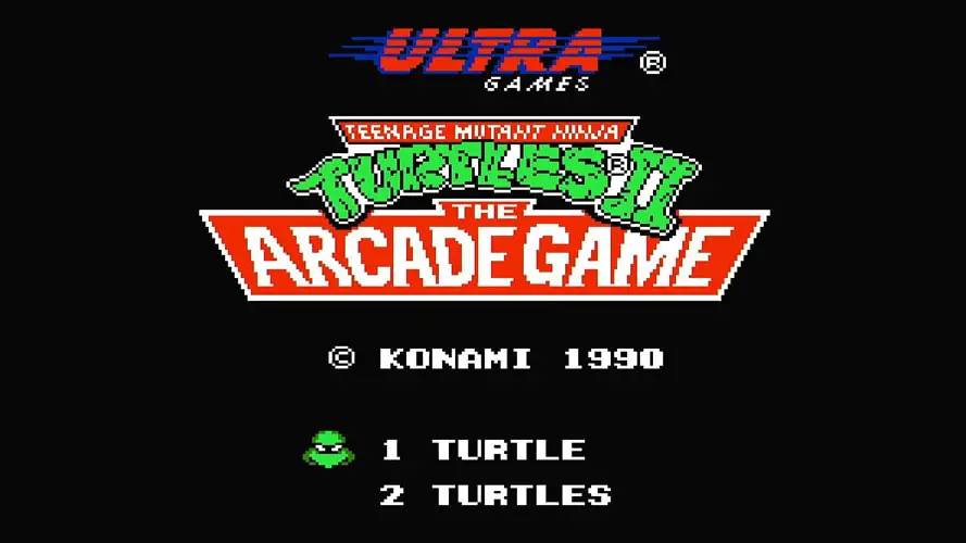 TMNT 2 The Arcade Game NES title screen