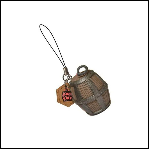 A barrel keychain