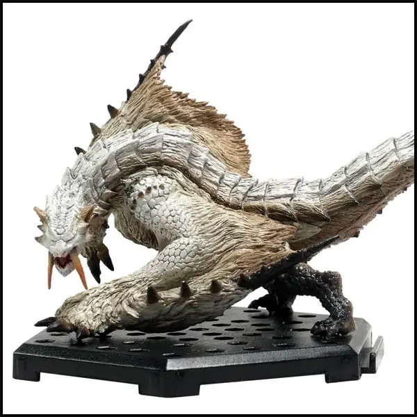 A white sabertooth dragon sculpture