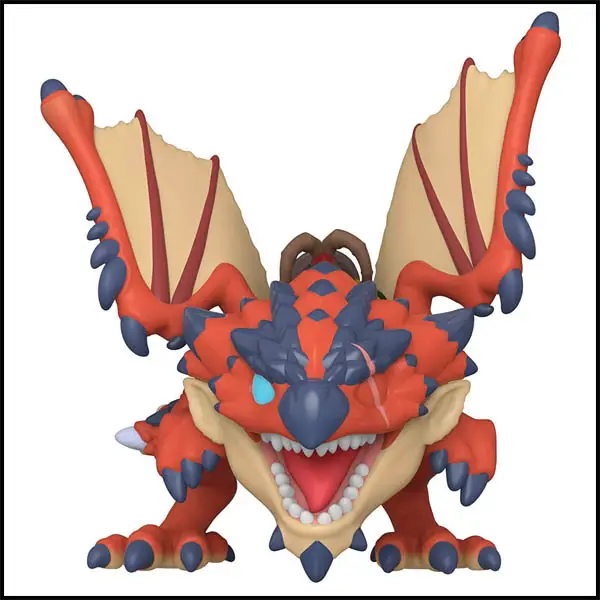 A one eyed red dragon from Monster Hunter desk figure