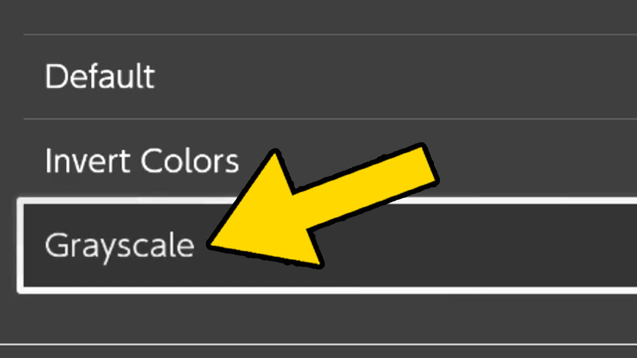 Nintendo Switch system menu zoomed in with an arrow pointing at one of the options