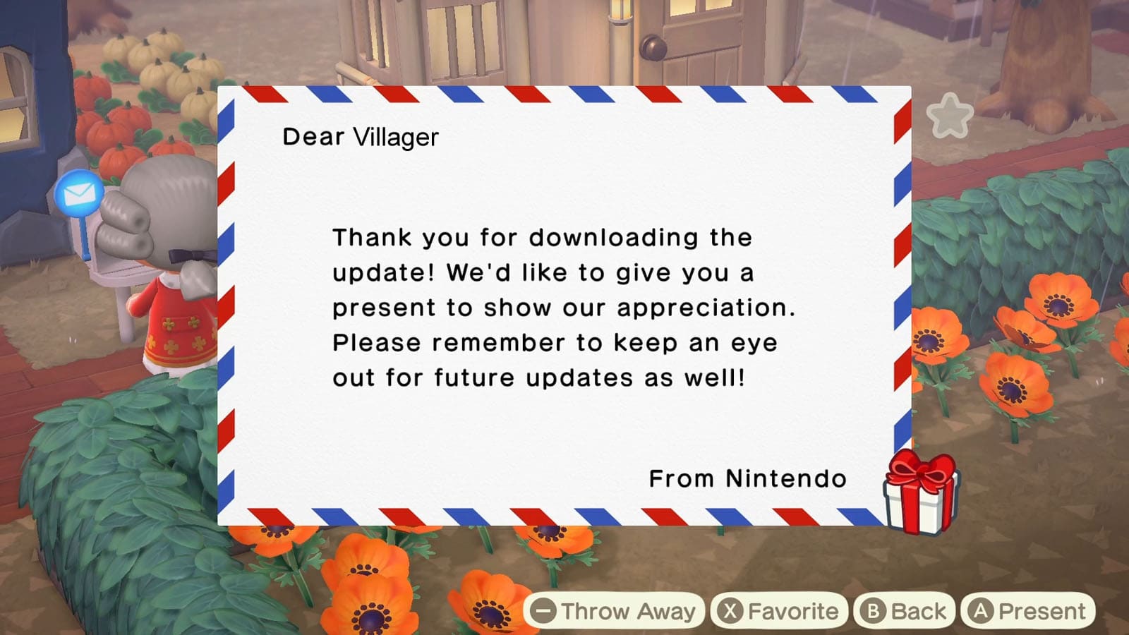 A letter from Nintendo