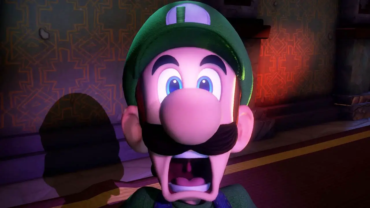 Luigi shrieking in horror