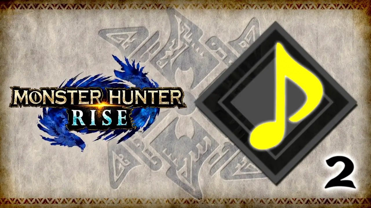 Monster Hunter Rise logo next to a music note