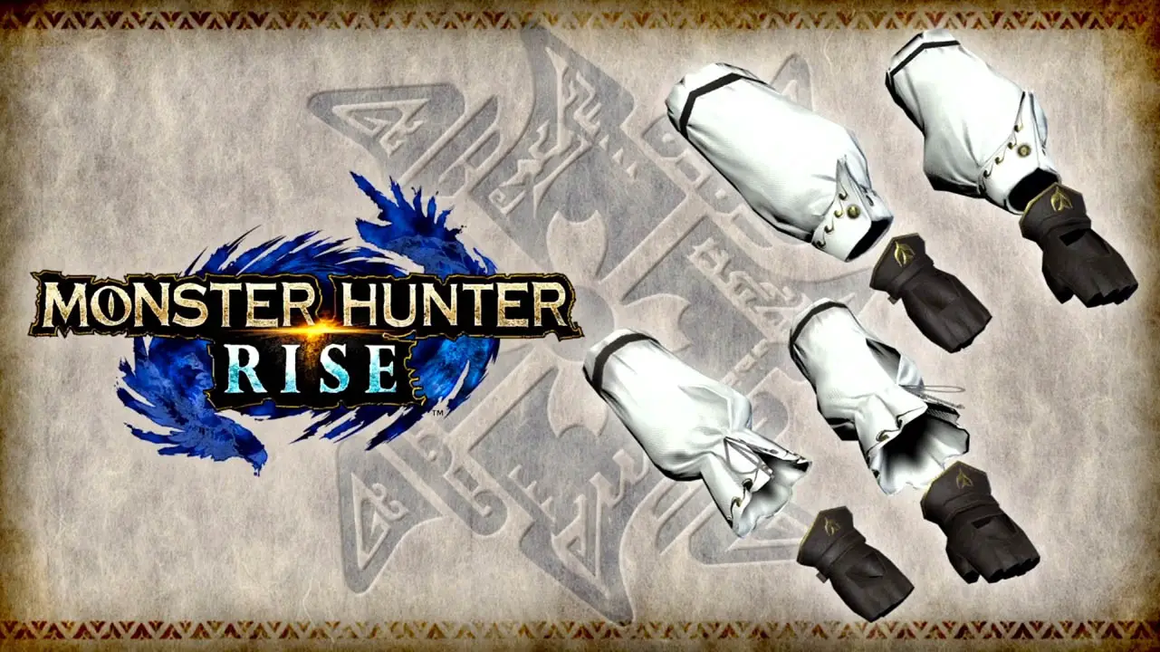 Monster Hunter Rise logo next to bags