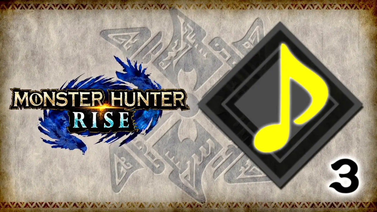 Monster Hunter Rise logo next to a music note