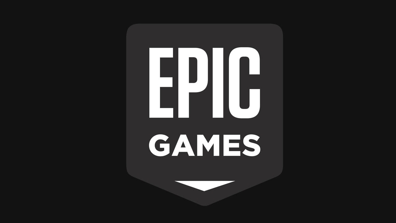 Epic Games logo against dark gray background