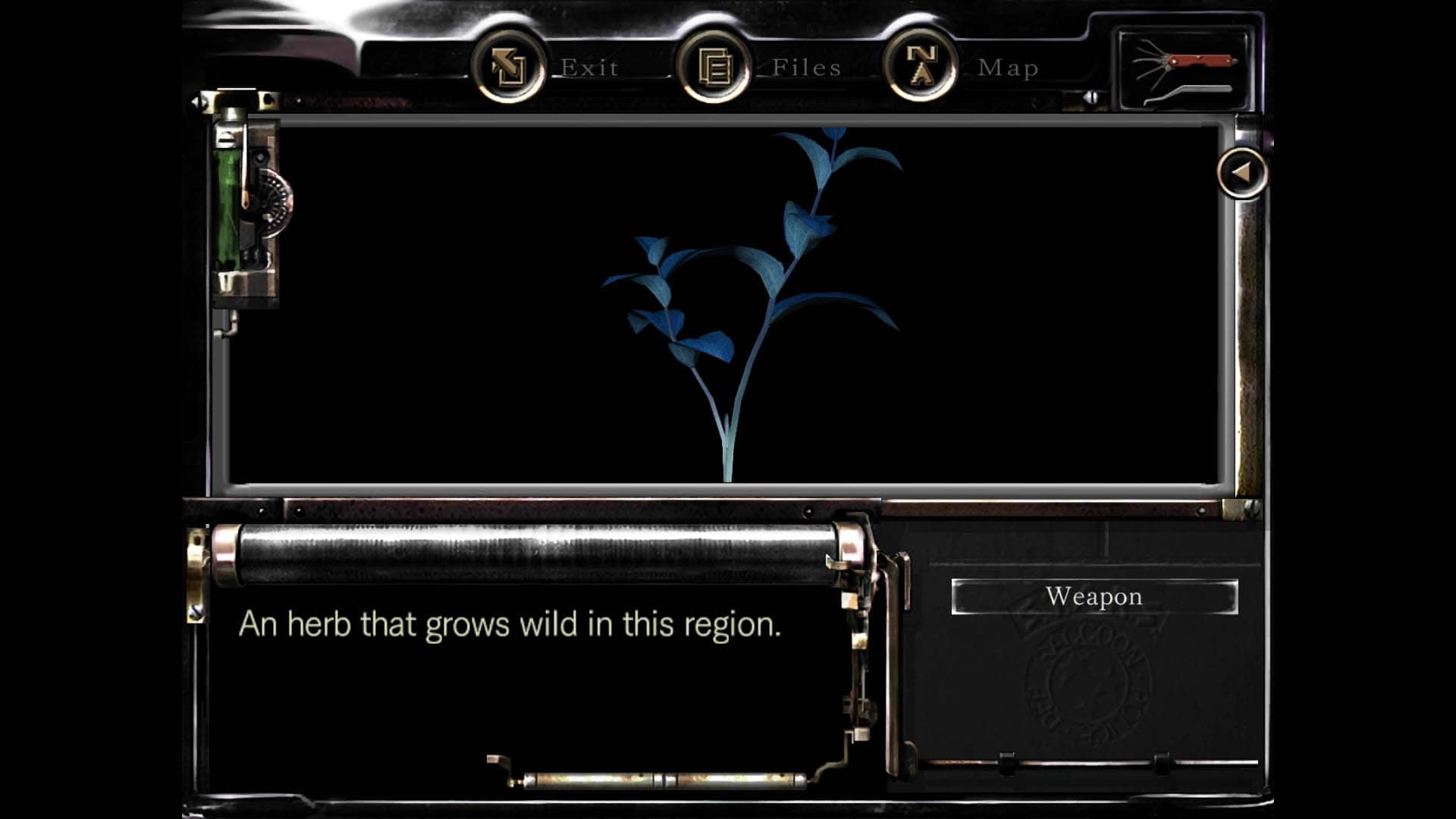 Blue herb (Resident Evil 1 Remake inventory screenshot)