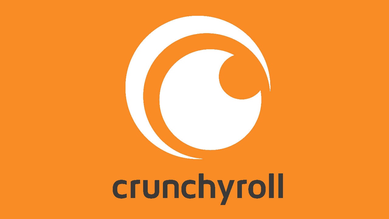The Crunchyroll logo against an orange backgorund