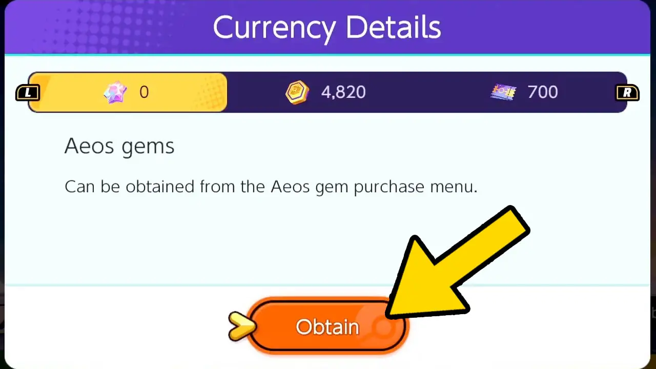 White with purple currency detail page detailing pokemon unite currencies (pokemon unite screenshot)