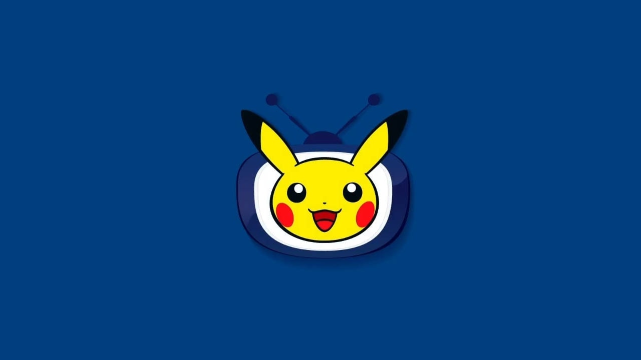 Pikachu's smiling face against a dark blue background