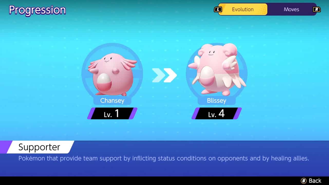 Two pink pokemon showcasing chansey to blissey's evolution