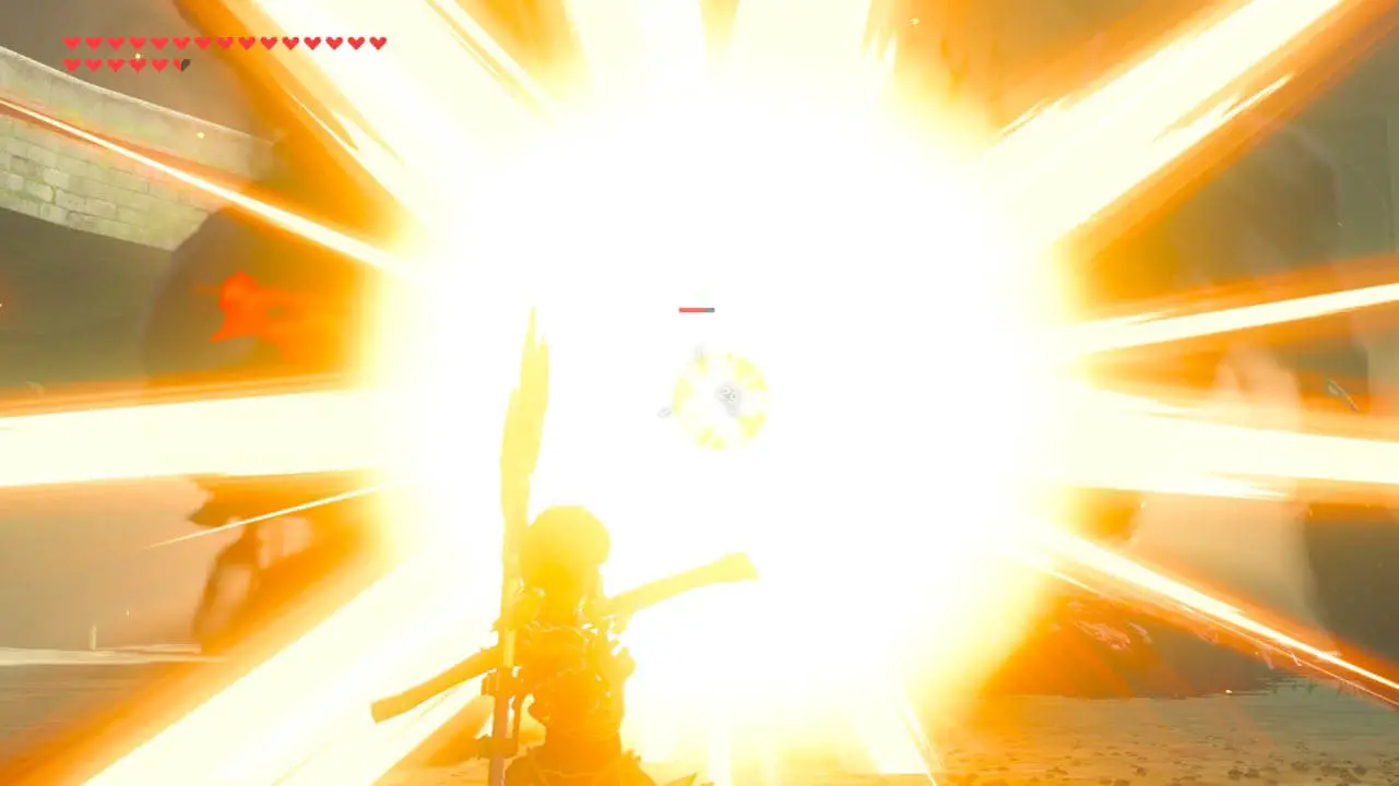 A large explosion (zelda breath of the wild screenshot)