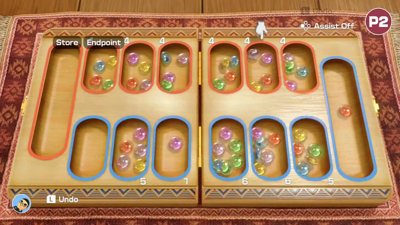 a board fwith scokets, each filled woth marbles; clubhouse games screenshot