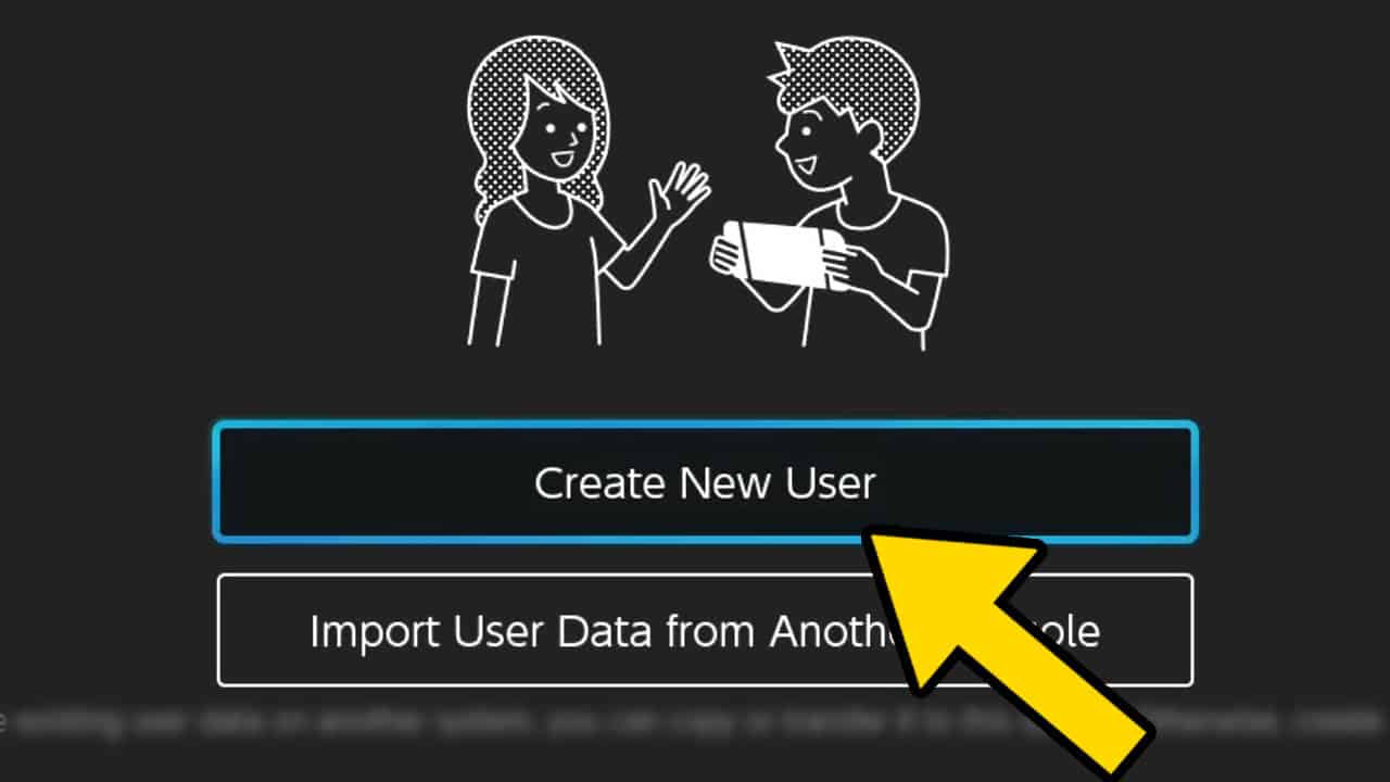 nintendo switch create new user screen