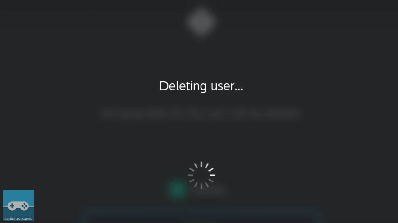 nintendo switch user profile deletion process with a yellwo arrow pointing at the correct setting step