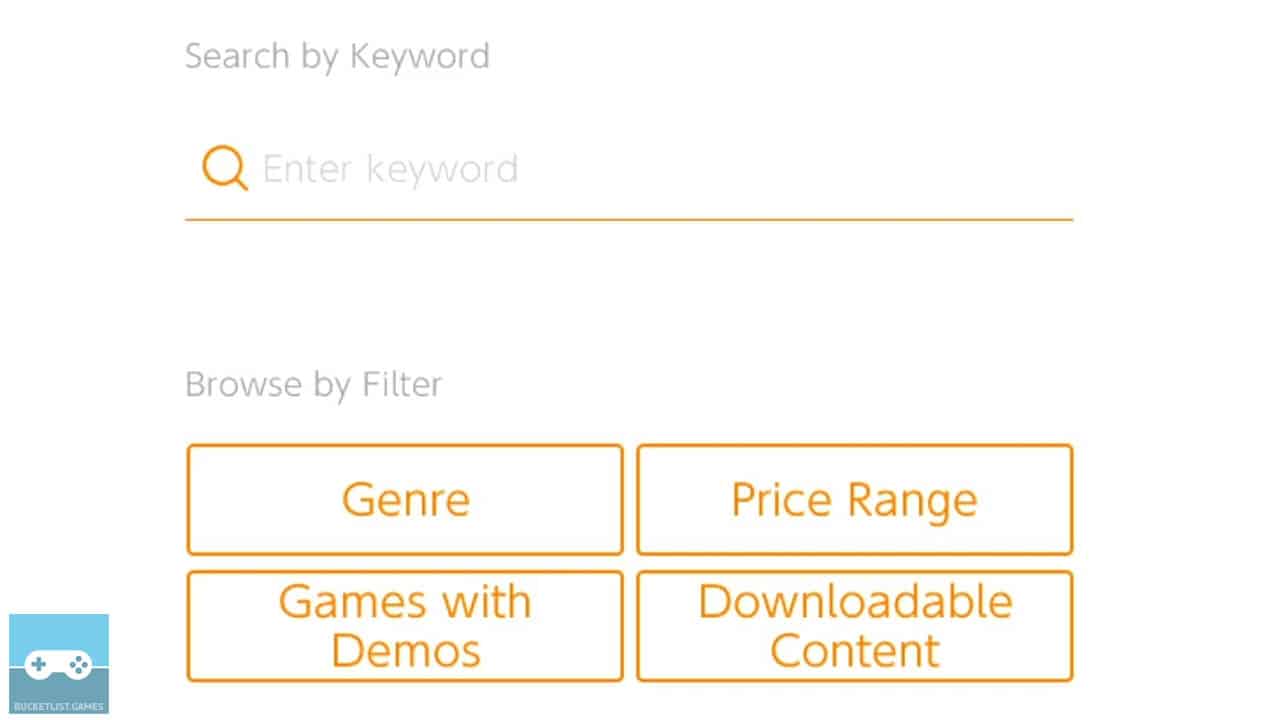 switch eshop search field