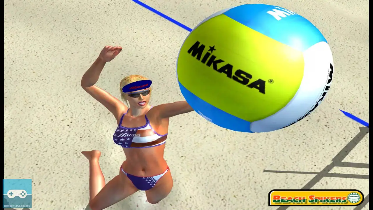beach spikers screenshot of women playing volleyball on sand court