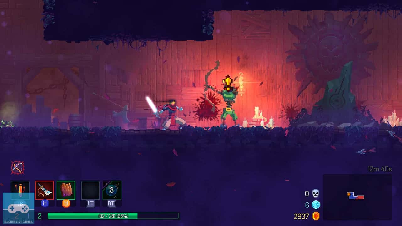 dead cells screenshot of fighting a foe