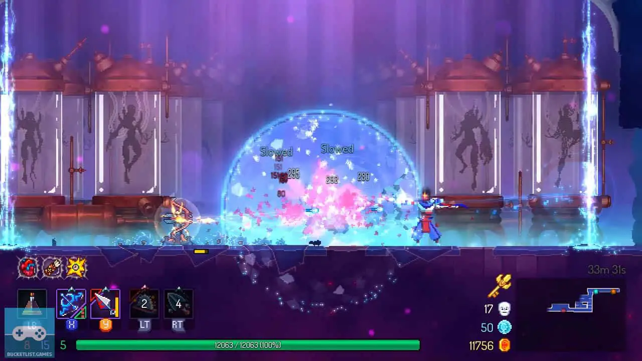 dead cells screenshot on fighting an enemey