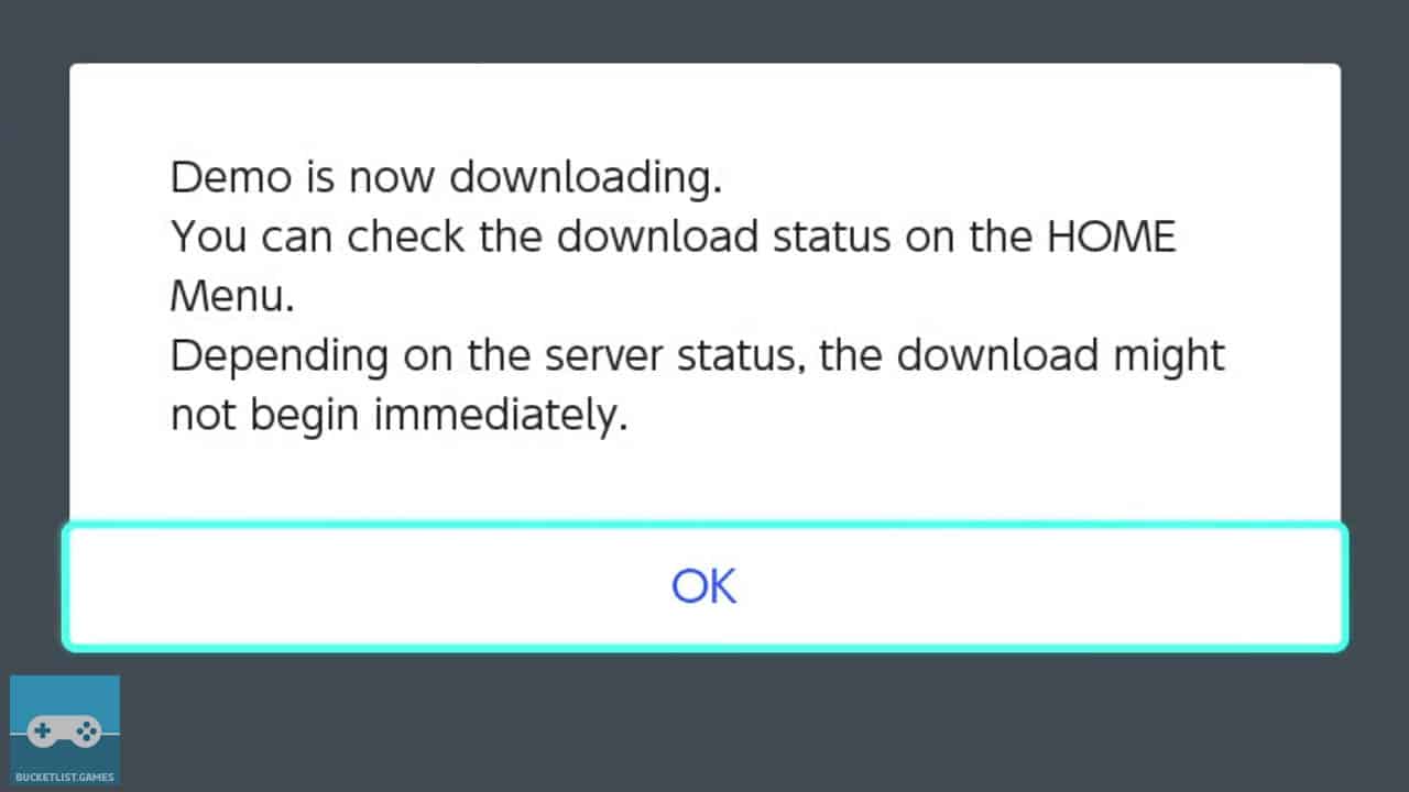a now downloading message on screen
