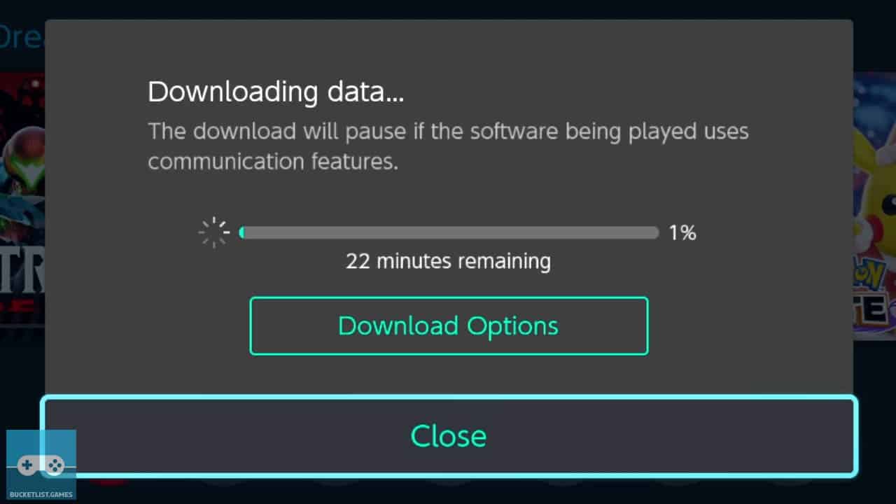 nintendo switch game downlaod progress bar