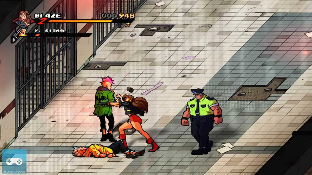 streets of rage 4 screenshot of peple fighting in the streets
