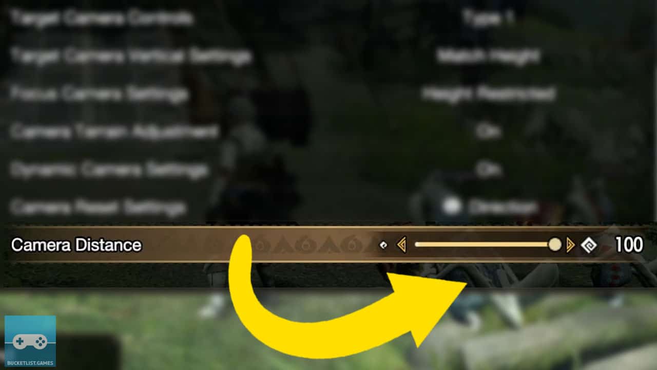 an in-game menu with a yellow arrow pointing at a selection