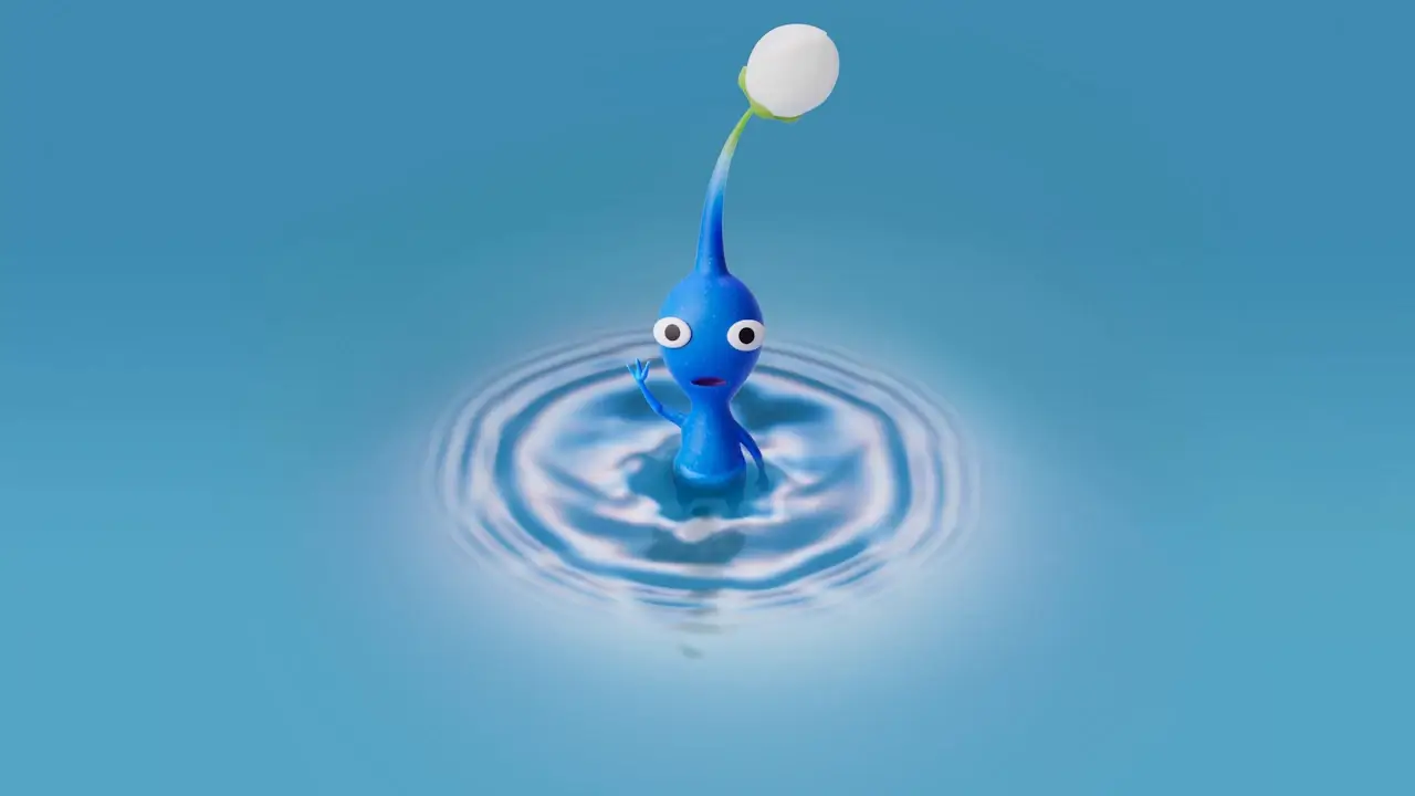 blue pikmin in water
