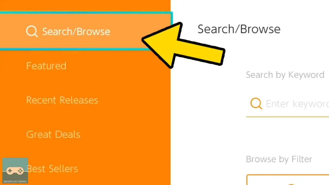 nintendo switch eshop search screen
