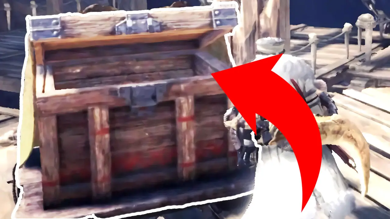 monster hunter world item box with red arrow pointing at it_How To Save Item Loadouts In Monster Hunter World 3 ct
